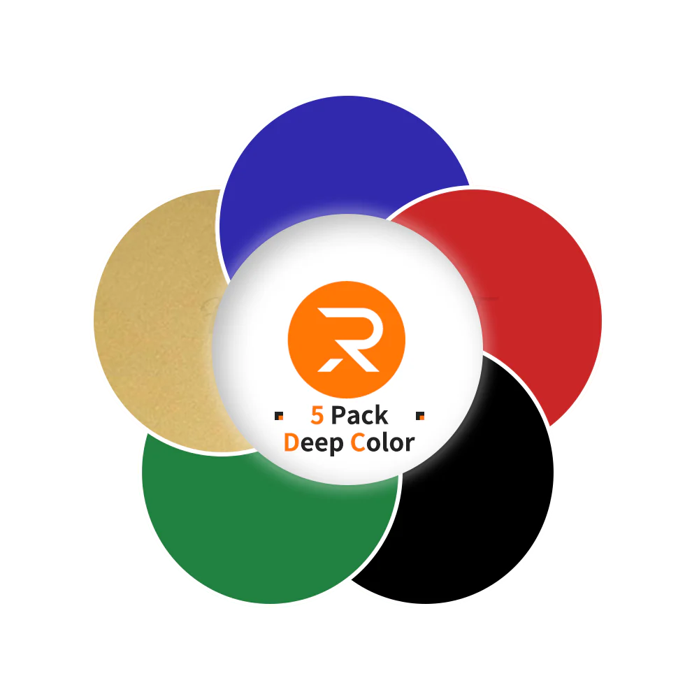 Heat Transfer Vinyl Bundle - 12"x10" 5 Pack(5 Assorted Deep Colors) - Image 3