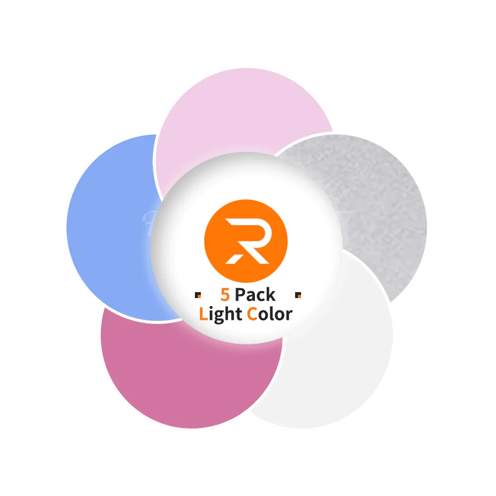 Heat Transfer Vinyl Bundle - 12"x10" 5 Pack(5 Assorted Light Colors) - Image 3