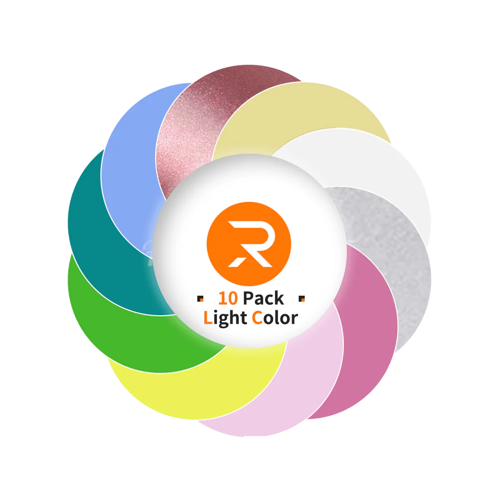 Heat Transfer Vinyl Light Colors Bundle - 12"x10" 10 Pack(10 Colors ) - Image 5