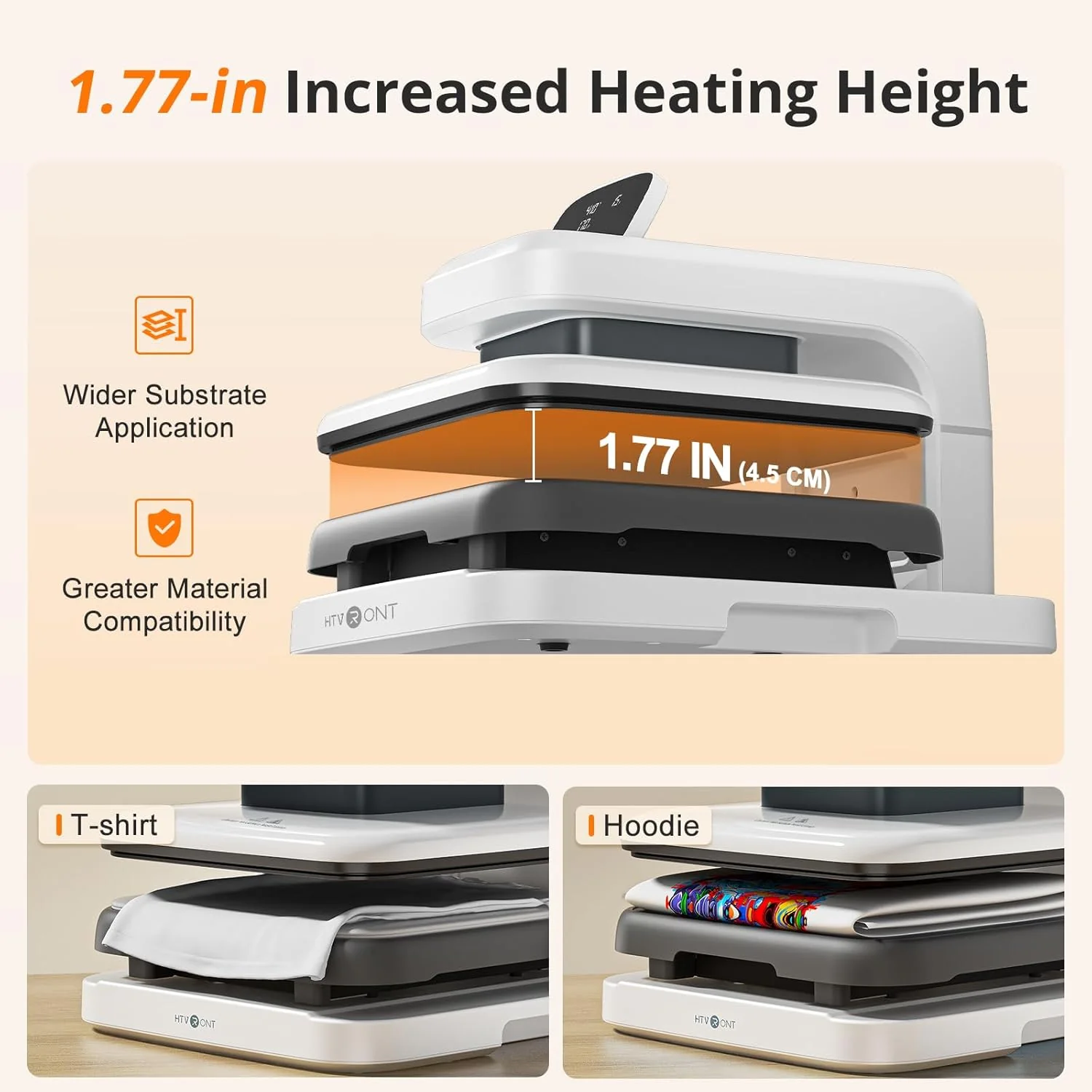 HTVRONT Auto Heat Press 2 - Digit 230V,Your Smartest Solution of Heat Transferring.For DTF,HTV,Sublimation,PUFF.Heat Press Machine for T shirt,hat,jacket,pillow,ceramic,hoodie, and more - Image 9